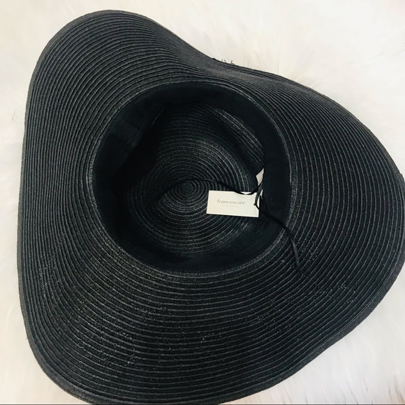 NWT Francesca’s Just Married black Floppy Beach hat - Picture 3 of 5